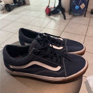 Vans Men's Dark Blue and White Sneakers